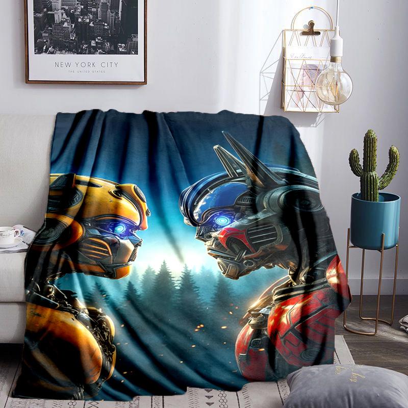 Trans-formers Adventure Throws Blanket Flannel Blankets Plush for Couch Bed Gifts for Men Women Travel picnic blanket Christmas fan gifts