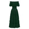 Dress For Women Stage Costume Halloween COS  Retro Solid Color Waistband Dress Party Evening Night Long Dress