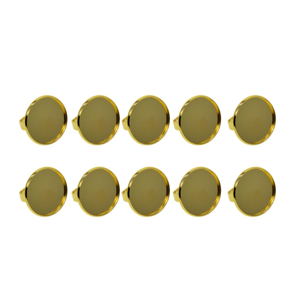 Base de bague réglable 10x, résultats vierges pour cabochon doré de 25mm