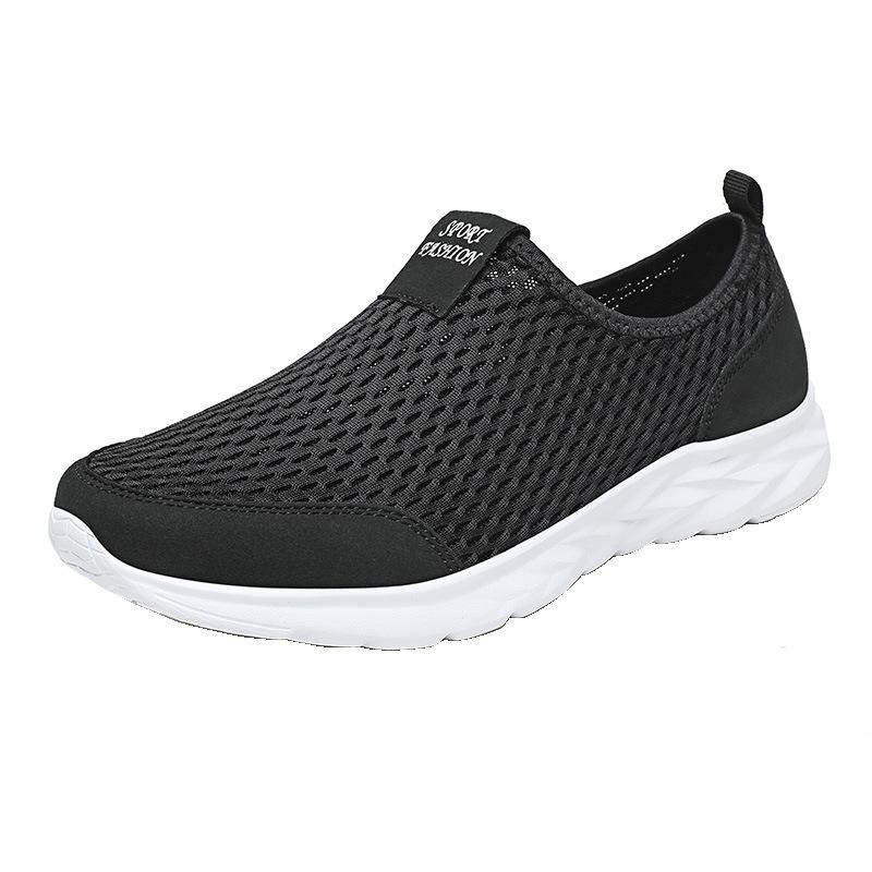 Herrskor Herrskor med lågt skaft för fyra säsonger Herrskor i flygvävd mesh Mesh lätta sneakers Stor storlek löparskor med en pedal