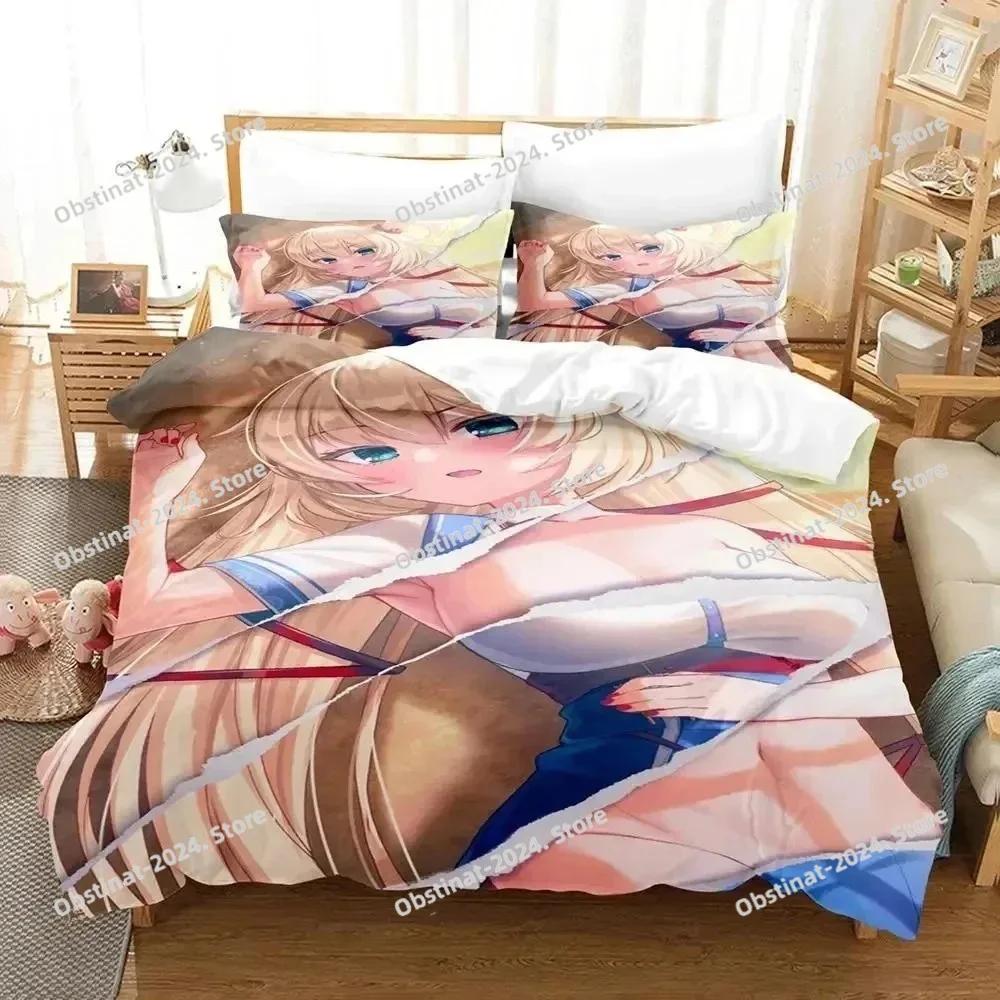 Anime Akai Hato Beding Set Printed Bed Linen Set With Pilowcase Bed Soft Duvet Cover Soft Single Double Quen Super King-Sized Dimensionsd Dimensions