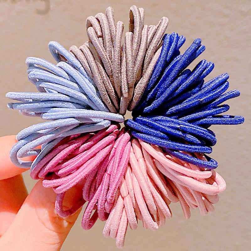 100Pcs/Set Kid Cute Colorful Basic Spiral Small Elastic Hair Bands Pigtail Hair Tie Rubber Band Scrunchie Girls Hair Accessories