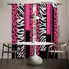 Pink Zebra Leopard Print Curtains Vibrant Drapes Easy Hanging Living Room Party Decor Curtain Semi Sheer For Made Of Polyester With Rod Pocket