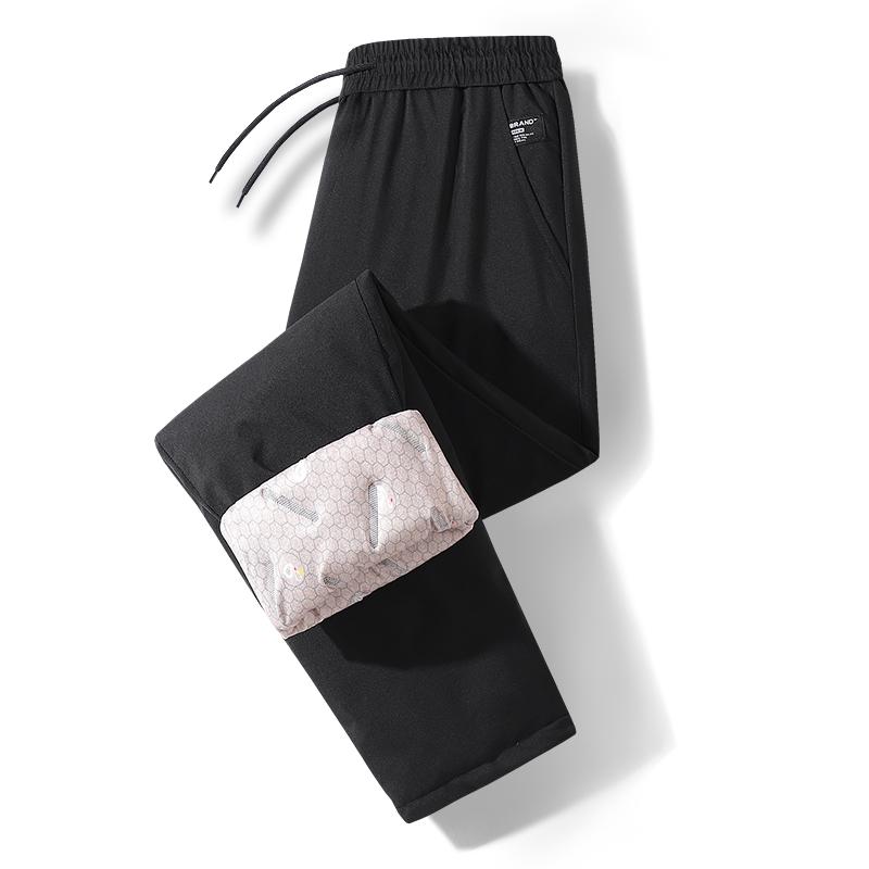 

Мужские зимние пуховые брюки с утолщенными ветрозащитными и теплыми внешними хлопковыми брюками L чёрный