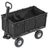 Garden Cart, 544.3 kg, Heavy Duty Steel Hand Trolley, Yard Utility Wagon Outdoor Transport Cart with 10-Inch Tires, Adjustable Handle, Detachable Side