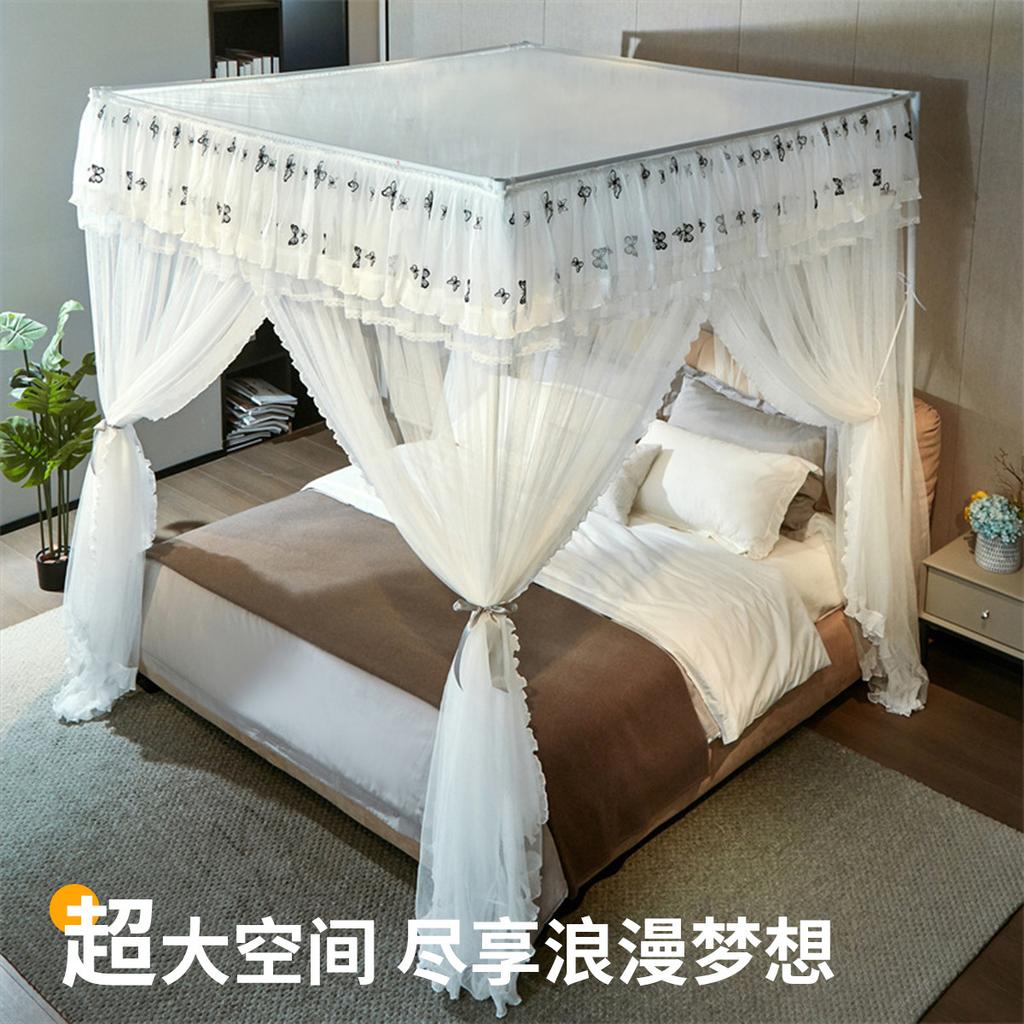 Three Door Floor Standing Mosquito Net for Home Bedroom 2026 New Model, High-end Princess Palace Bracket, Thickened and Textured Account