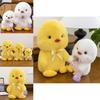 Plush Yellow And White Duck Toy With Plaid Bow For Childrens Gift And Collectible