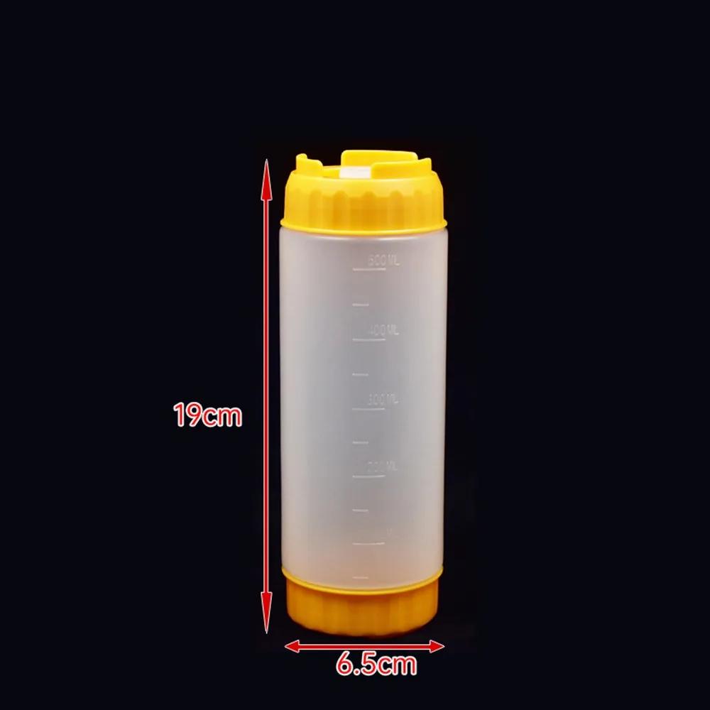 Double Head Squeeze Sauce Bottle 16oz 20oz 24oz Large Capacity Squeeze Bottles In First Out First Plastic Ketchup Picnic Cooker