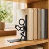 Iron Bookend with Figure Design Lightweight Silhouette Stable Metal Bookends for