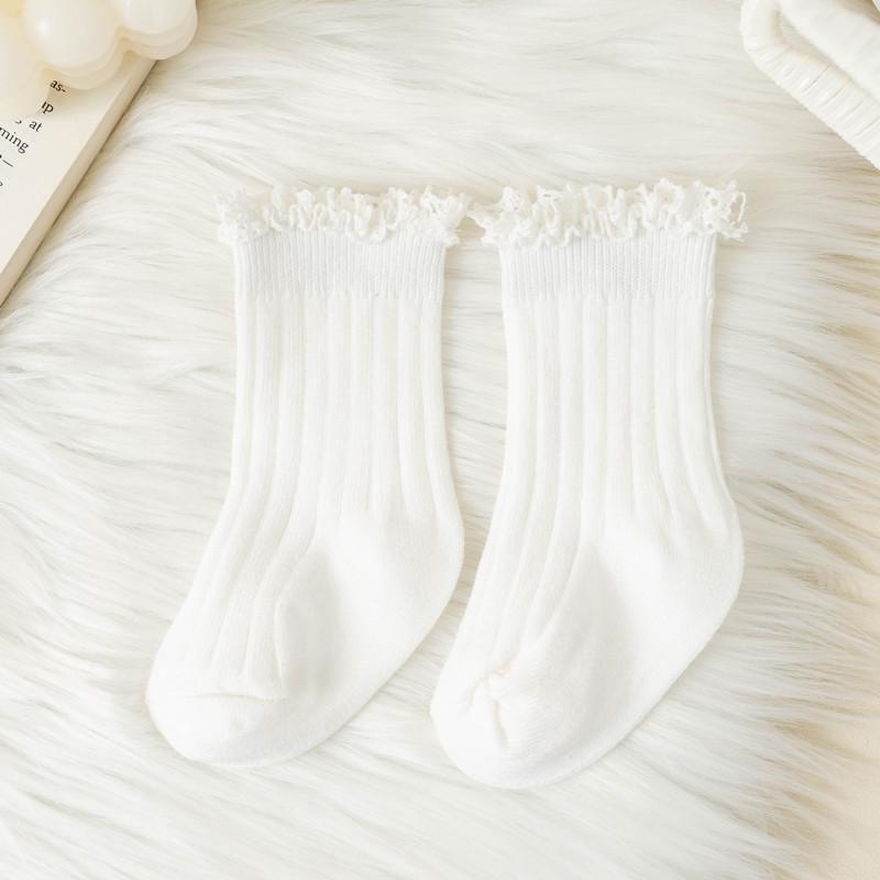 Kids Short Socks Ruffle Baby Girls Toddlers Cute Soft Cotton Sock Lace Flower Children School Uniform Socks For 0-8 Years