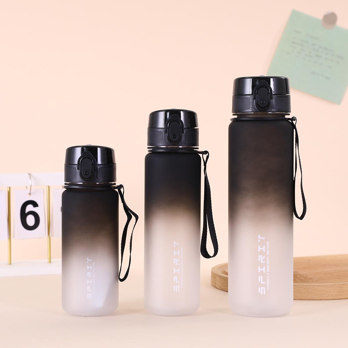 

Высококачественная градиентная матовая пластиковая бутылка для воды для мужчин, женщин и студентов - Большой объем, Идеально подходит для активного отдыха, фитнеса и лета 1000 ML чёрный/белый