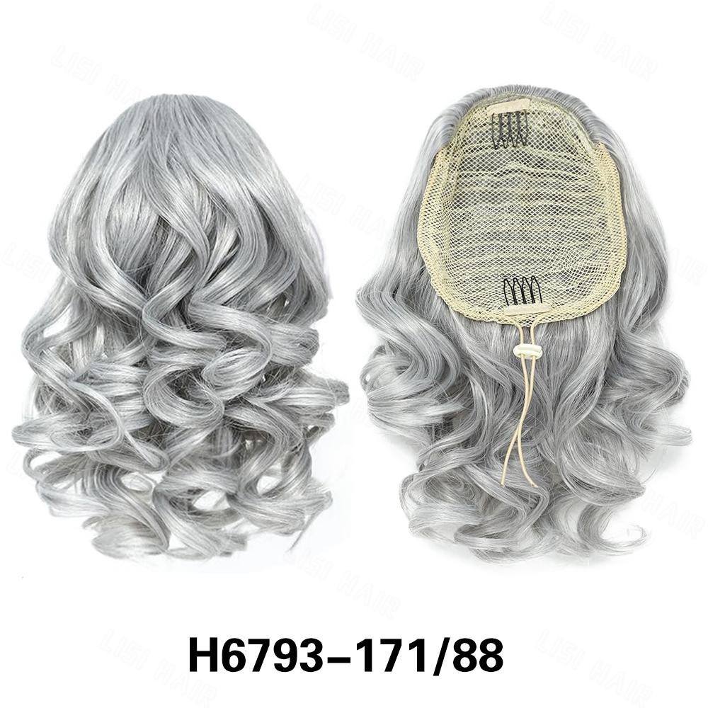 

Синтетические вьющиеся волнистые короткие хвостики XINRAN, натуральный вид, искусственный хвост, шиньон на шнурке, хвостики для ежедневного использования 25cm