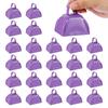 PATIKIL 24-Piece Soccer Game Cow Bell Set for Sporting Events, 3" Loud Metal Cow Bells with Handles for Cheering, Light Purple