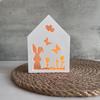 House Shape Silicone Molds with Bunnies Butterfly Flower Pattern for Soap Candle Making Cement Gypsum Silicone Molds
