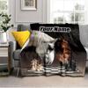 1PC Custom Name Horses Chess Game Flannel blankets Patterns Throw Blanket All-Season Soft Gift for Couch, Bed, Camping gifts