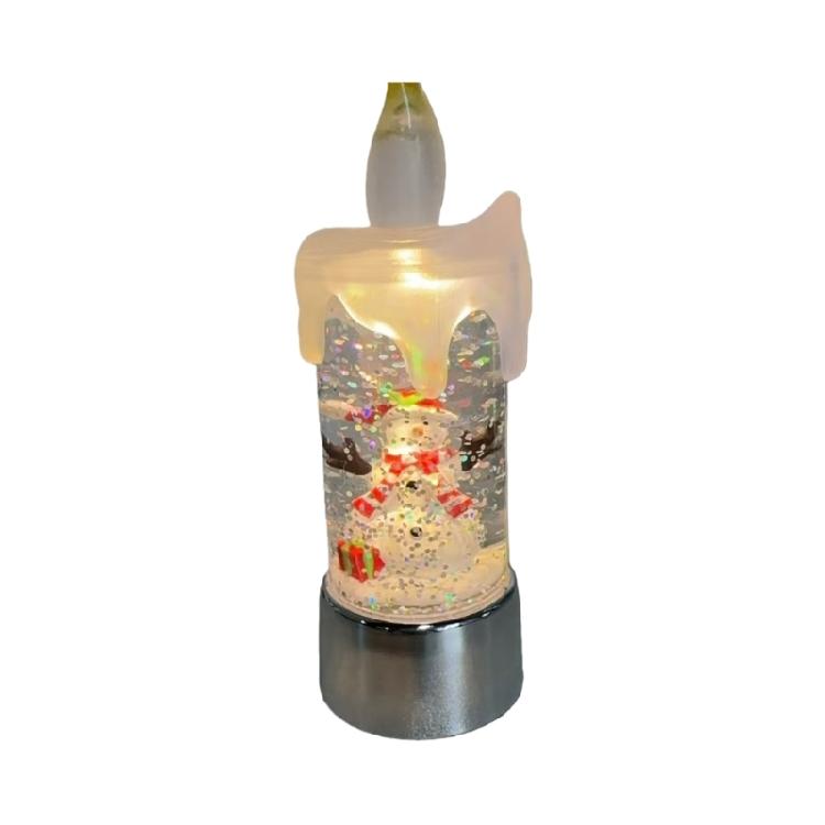 Christmas Decorations Glitter Water Globe Christmas Snow Globes Candle Shape Snowglobes Table Ornament Home Decors
