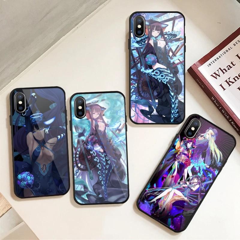 Husă pentru telefon drăguț străin Yang Guifei pentru iPhone 14 13 12 11 XS X 8 7 6 Plus Mini Pro Max SE 2022 Husă neagră pentru telefon din sticlă TPU