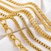 No Fade 0.5M 1M Stainless Steel Gold Plated Punk Cuban Link Chain DIY Chain for Men Choker Women Hip Hop Jewelry Making Supplie