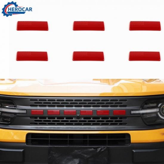 + Ford Bronco Sport Red Front Grille Letters Cover Trim Decor Cap For | US Flag | Heat Resistant | Gloss | 1 Month Manufacturer Warranty | China |