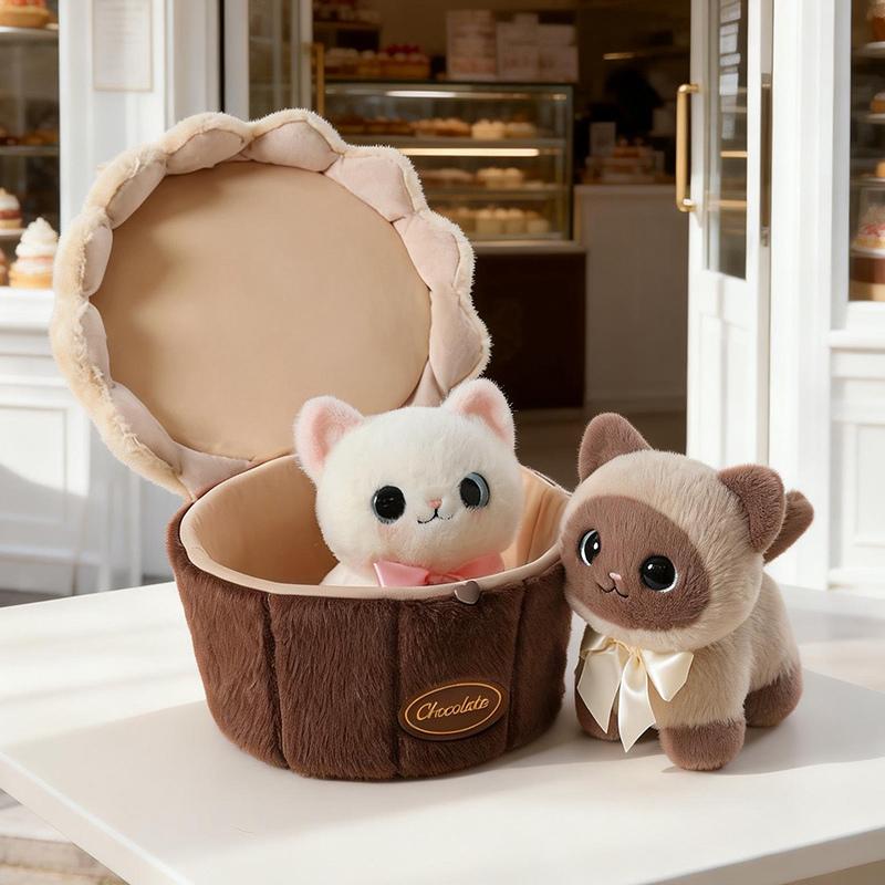 Cute Rose Bear Plush Toy Stuffed Animal Doll Bear in the Cupcakes Funny Two-in-One Valentines Day Birthday Anniversary Present
