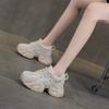 Dad Shoes Woven Through Net Women's Shoes Summer Thick Sole Inner Height Increase Explosive Version Casual Fashion Versatile Women's Shoes