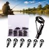 30PCS Stainless Steel Fishing Rod Tip Repair Kit Fishing Rod Replacement Tips  for Baitcasting Rods