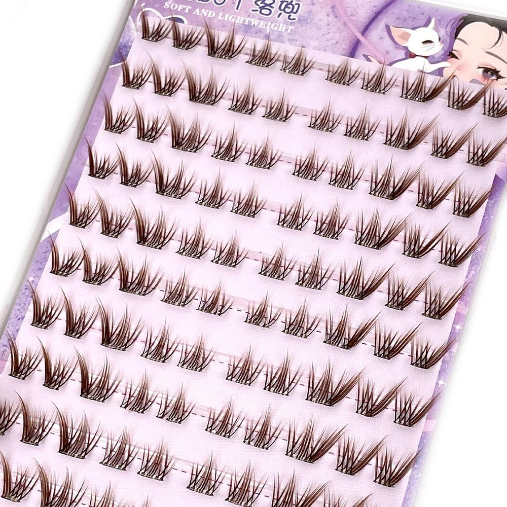 Single Cluster False Eyelashes Brown Segmented Eyelashes Fox Lashes  DIY Eyelash Extension