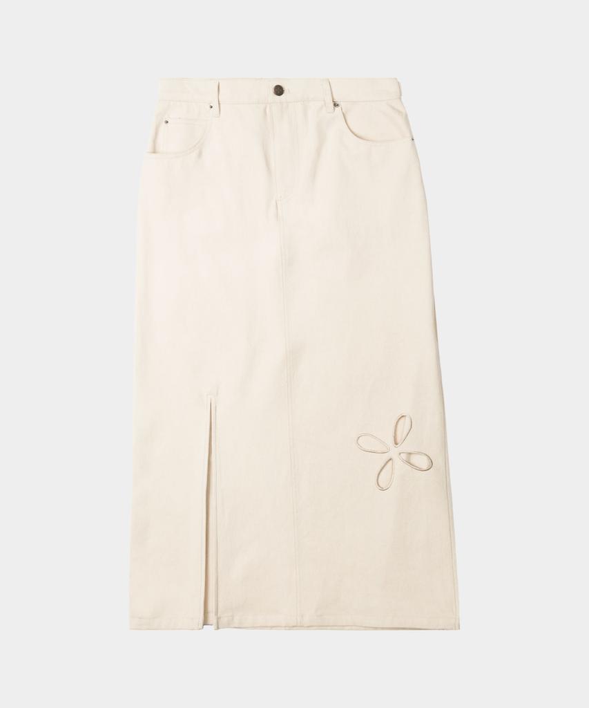 Liomeu Cotton Asymmetrical Long Skirt_Ivory : Radiant083