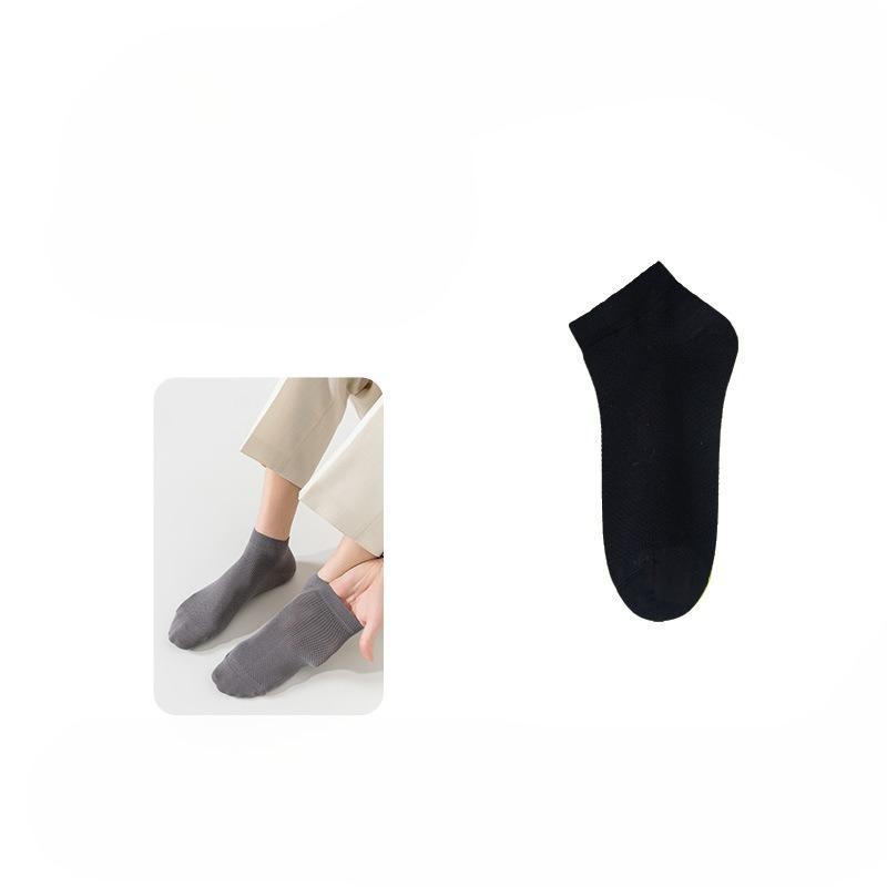 

Cotton Socks for Men in Spring and Summer, Business Style, Sweat-absorbing, Mesh Design, Breathable, Antibacterial and Deodorizing, Sports Shorts. 1 pair чёрный