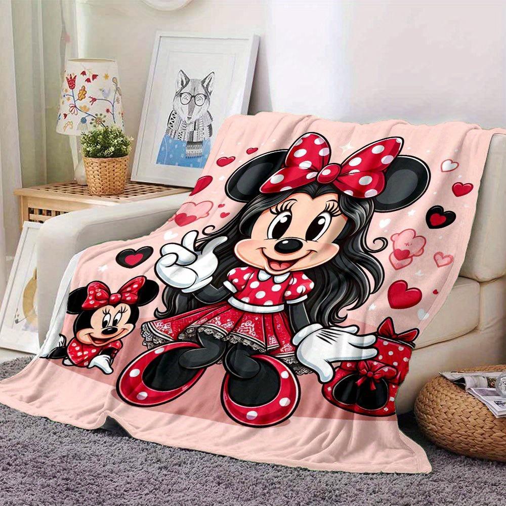 1pc Minnie Mouse Red Polka Dot Bow Home Decorative Blanket Soft Throw Rug Mat for Room Decorationz006 130cmx150cm