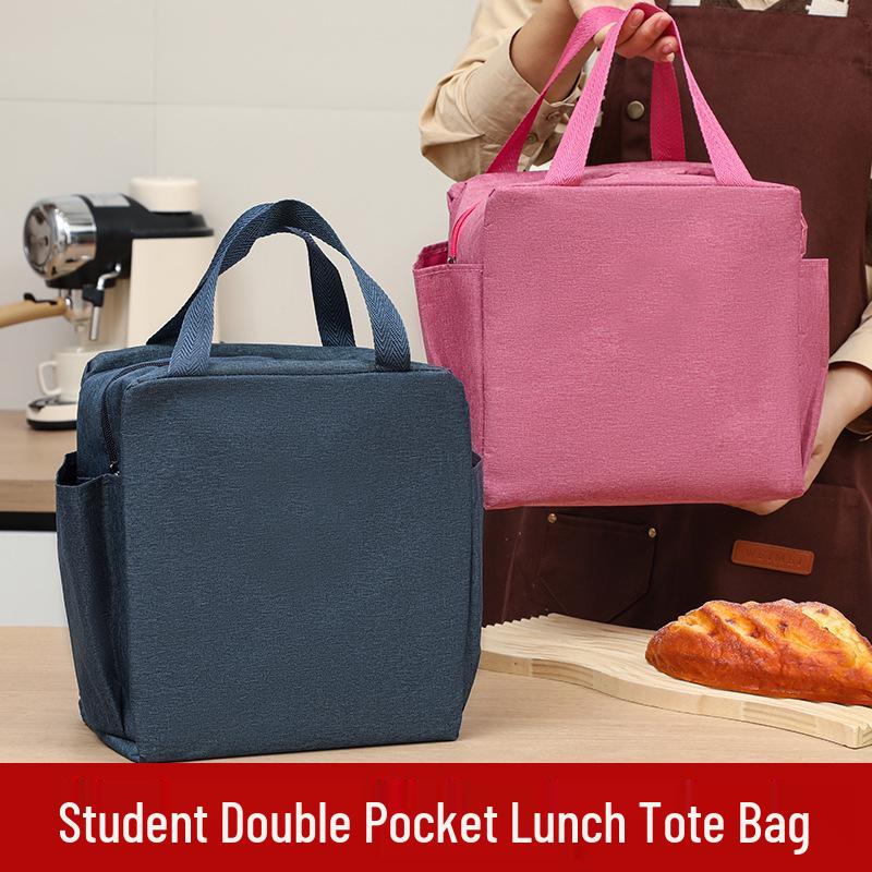 Cross-border Double Side Pocket Insulated Lunch Bag for Work