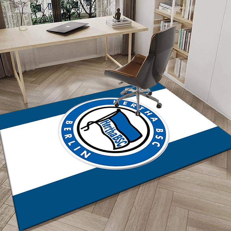 Tappeto Area con Stemma Hertha Bsc Berlin, Tappeto per Ufficio, Tappeto per Sedia, Tappeto Decorativo Salotto Camera da Letto, Tappetino Grande Formato Regali per Fan Regali di Natale