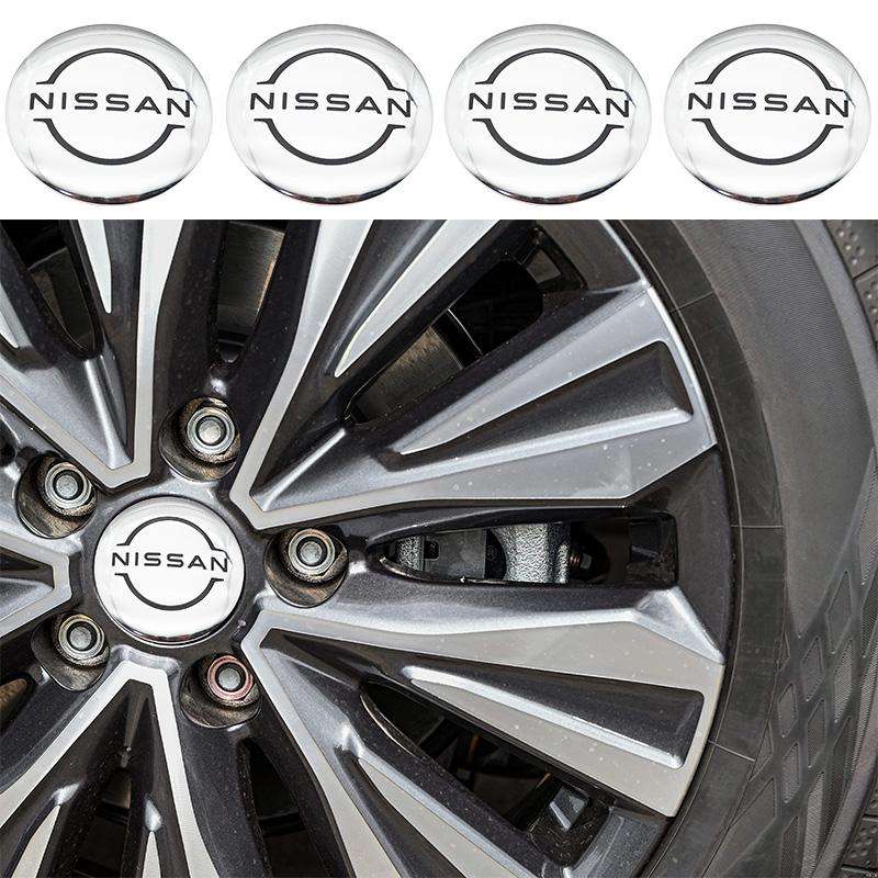 

4pcs 56mm 60mm Nissan logo 3D car emblem Wheel Center Hub Cap auto Rim refit dust-proof badge covers sticker styling accessories 60mm silver cap&Nissan 4pcs