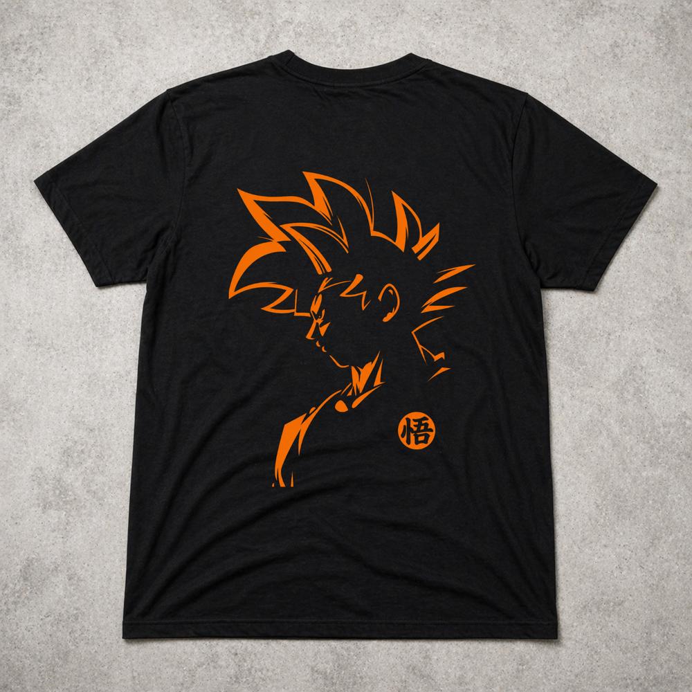 Goku Outline Dragon Ball Z T Shirt Anime Minimal Graphic Tee Adults Kids 2XL