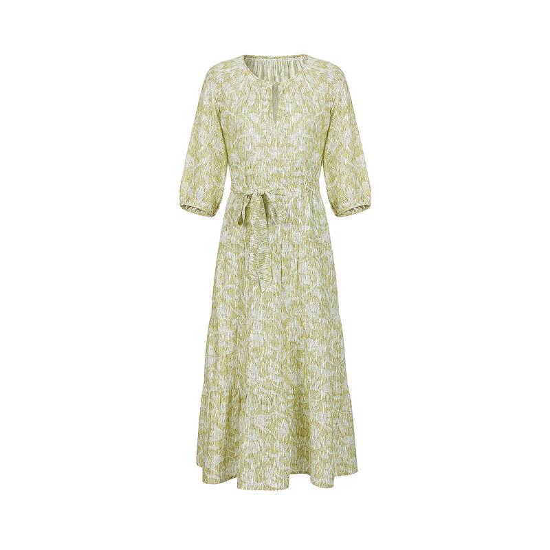 JUZUI ANNACOU Botanical Print Maxi Dress