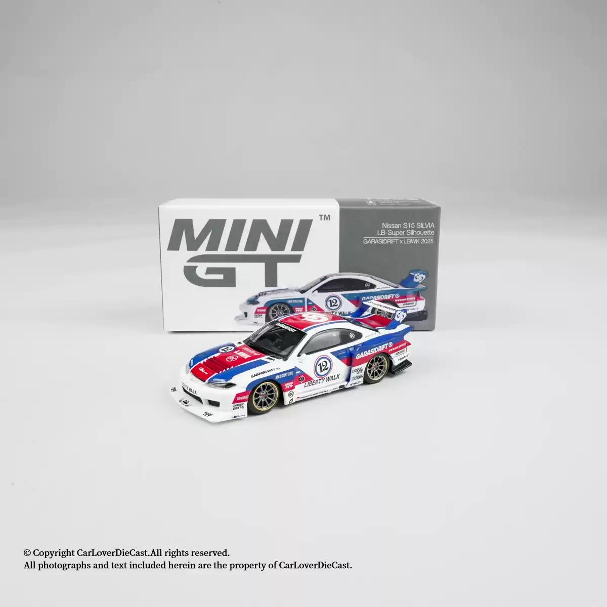 MINIGT 1:64 Nissan S15 Silvia Super Silhouette LB # 1022 Alloy Die Casting Car Model Collection Desktop Ornament