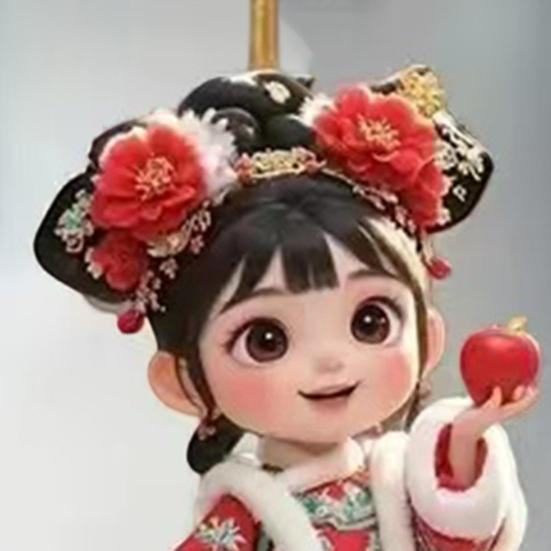 Yousheng Keychain Pendant Red Fruit Symbolic Charm Traditional Qing Dynasty Style Girl Charm Key Chain Peace Good Fortune Handbag Keyring Decoration