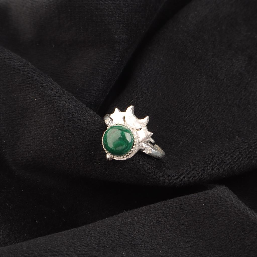 Natural Malachite Gemstone 925 Sterling Silver Jewelry Handmade Ring For Women RR-67-32