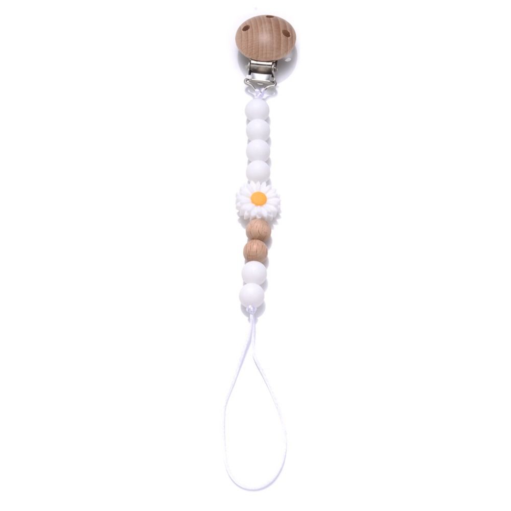 Wood Pacifier Holder Clips Dummy Clips Baby Teething Toys Straps Cute Baby Pacifier Chain  Toddler