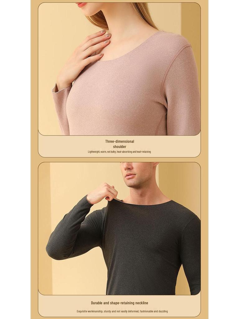 Men's & Women's Seamless Fleece-Lined Thermal Underwear Set for Autumn & Winter