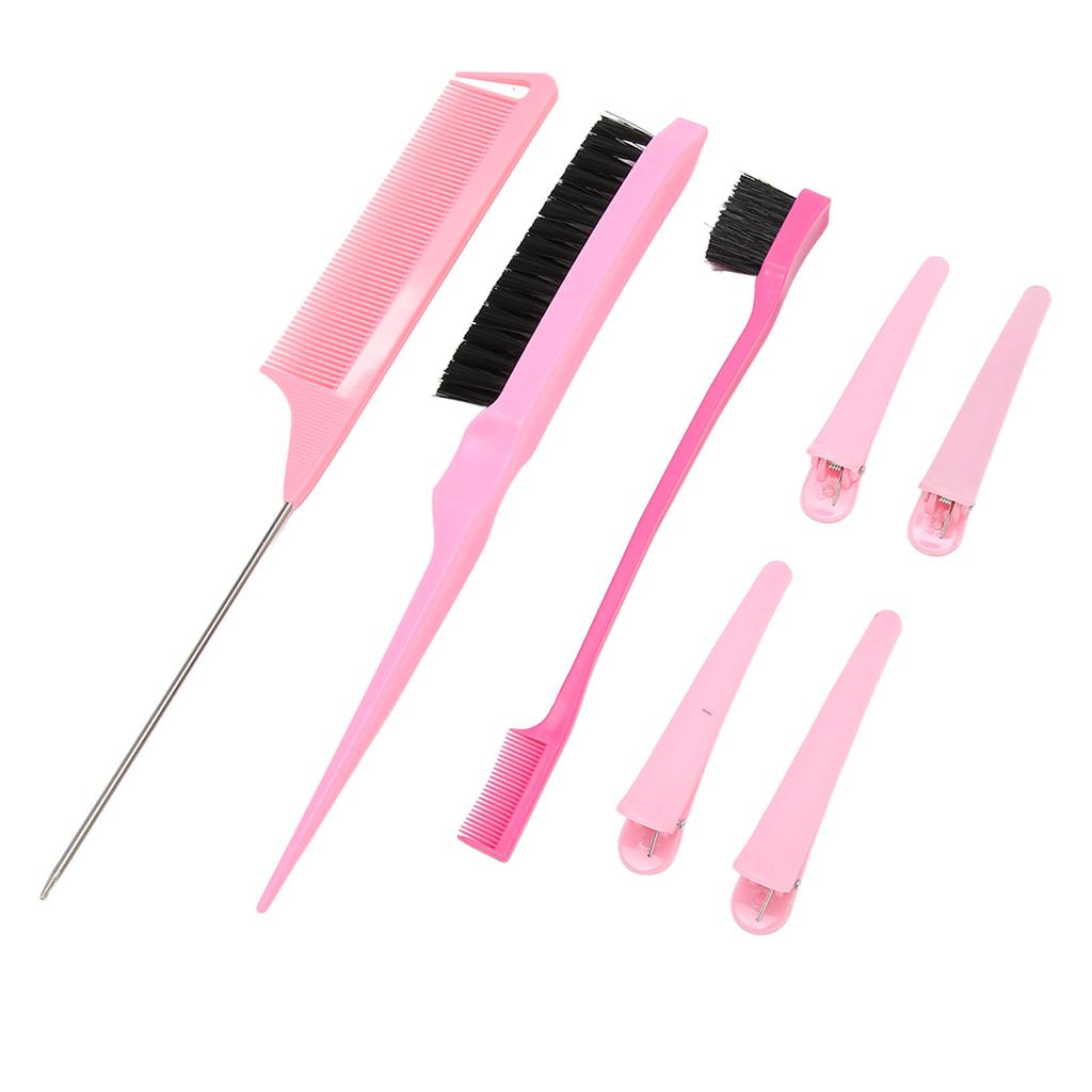 3Pcs Hair Styling Comb Set with 4 Hairclips Soft Double Head Bristle Hair Brush for Women Men Kids