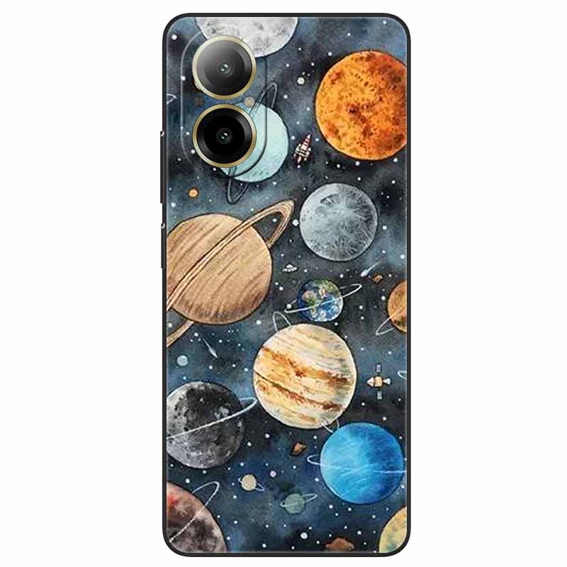For Realme C67 4G Case Animals Painted Black TPU Silicone Soft Bumpers for RealmeC67 4G C 67 RMX3890 Phone Covers Wolf Cool Bags
