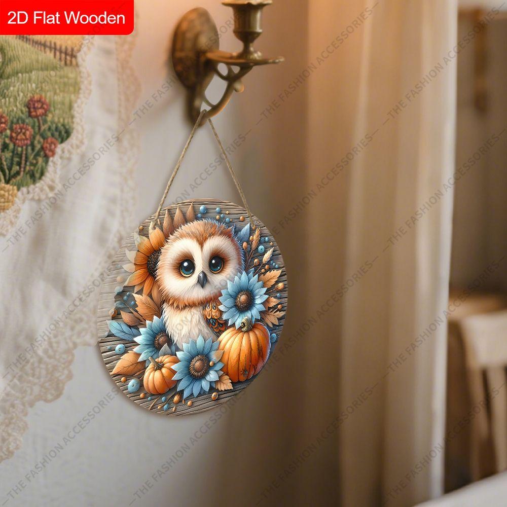 2D Plane Hanging Decorative Signs, Interior Wall or Door Decoration, Garden Decoration, Owl Pattern, Interesting Gifts for Family and Friends