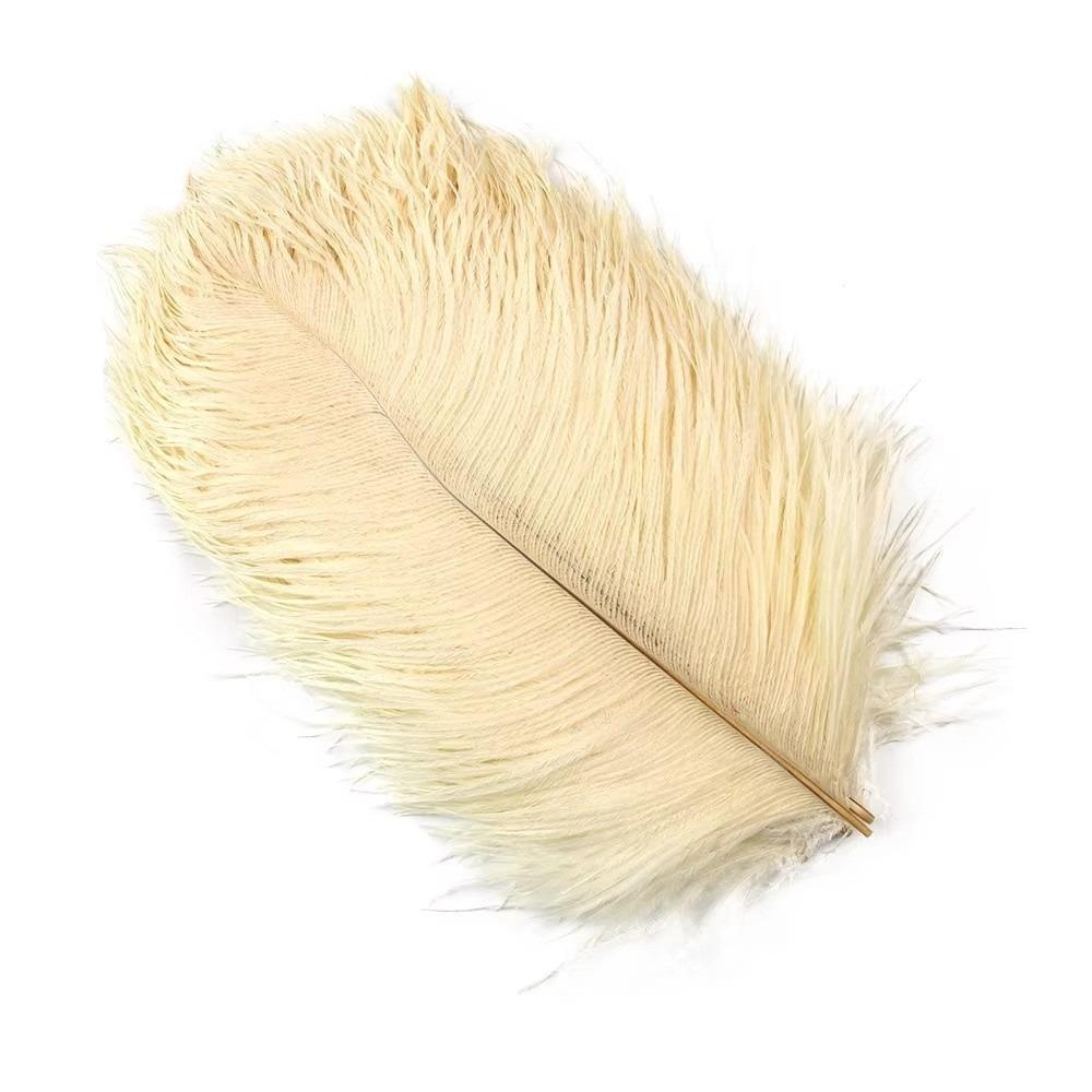 10Pcs Stage Props Ostrich Feathers 15-20cm Colored Ostrich Feathers Party Decoration champagne-10pcs