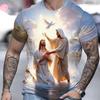 Summer Men's T-Shirt Jesus Prin 3d T-Shirts Short Sleeve Tee Fashion Street Casual Crew Neck Male Oversized Clothing Pullover
