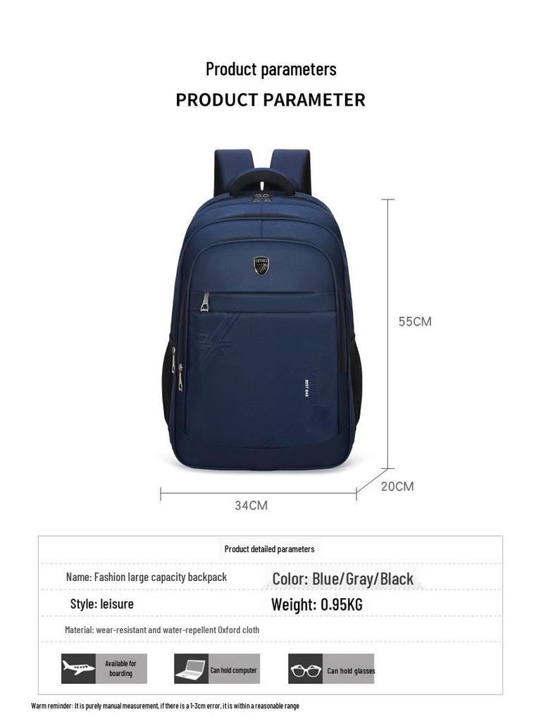 Versatile Large-Capacity Business Travel & Student Laptop Backpack