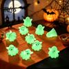Compact Ghost Figures for Windowsills 10Pcs Mini Luminous Ornaments Halloween Party Decoration, Cute Glowing Milky White Collectibles Desktop