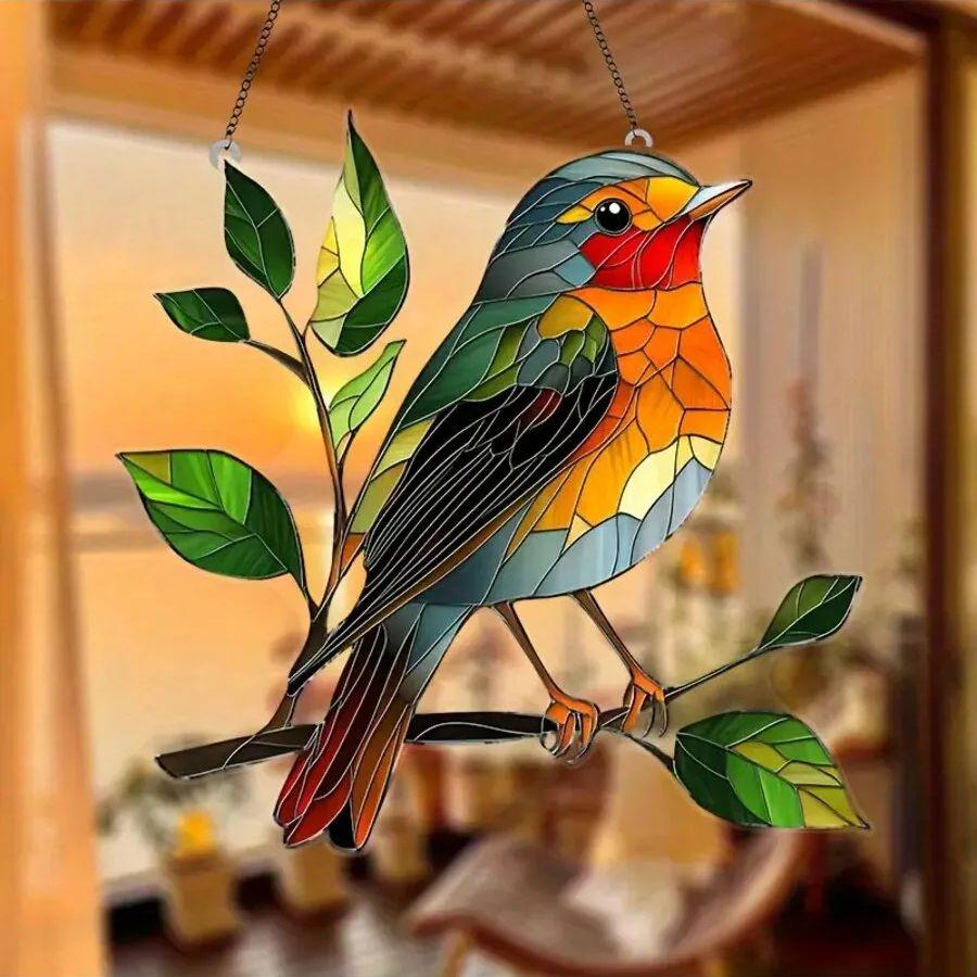 Enchanting Cardinals Light Catcher, Gift for Animal Enthusiasts, housewarming Party Decoration, Garden Office Home Decor