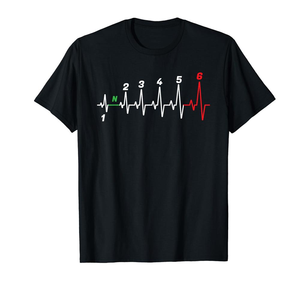 Car Heartbeat Gear Shift Auto Racing Motocross Motorcycle T-Shirt