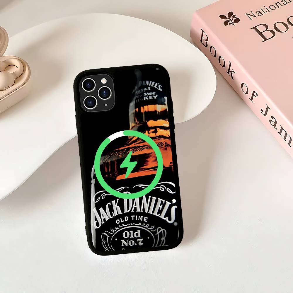 Klassisches Whiskey-Logo J-Jack D-DanielS Handyhülle für iPhone 16 15 14 13 12 11 17 Pro Max Plus Magnetische Kabellose Hülle